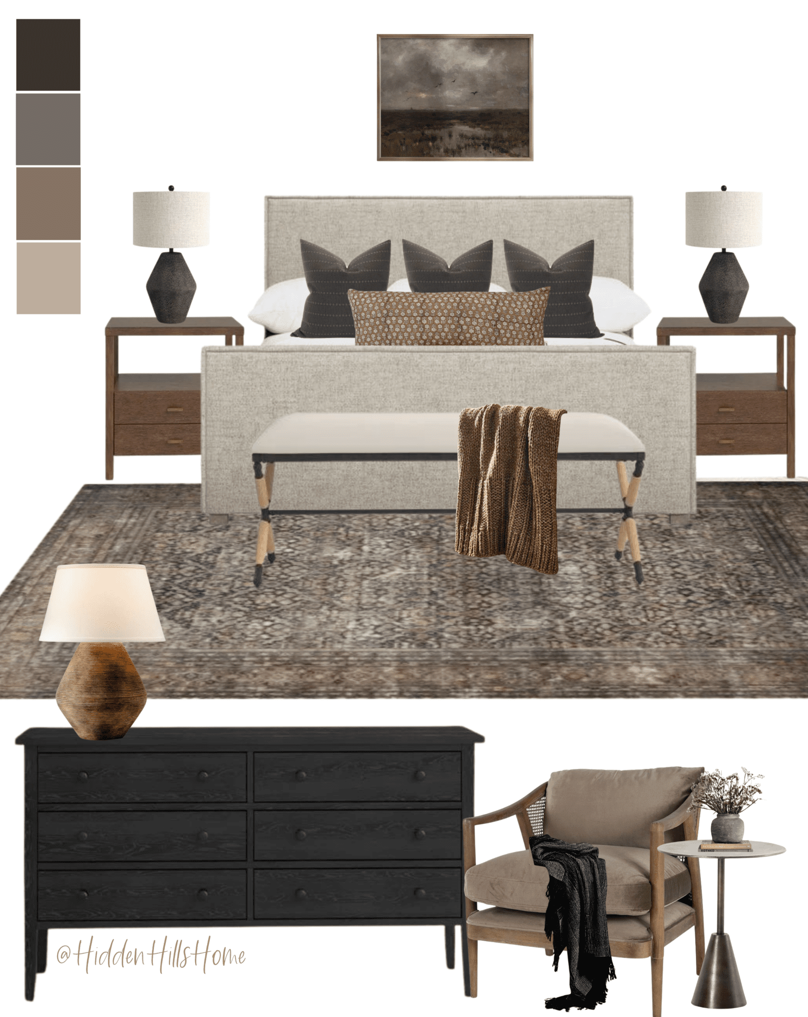 Bedroom Mood Boards - Hidden Hills Home