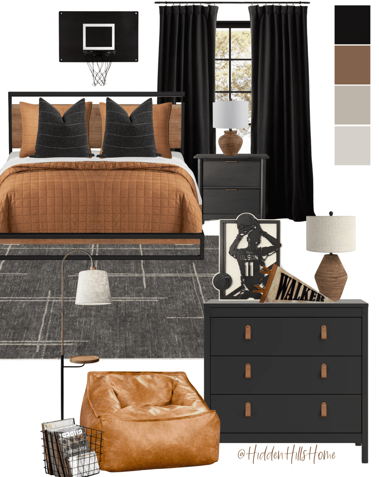 Boy's Bedroom Mood Boards - Hidden Hills Home