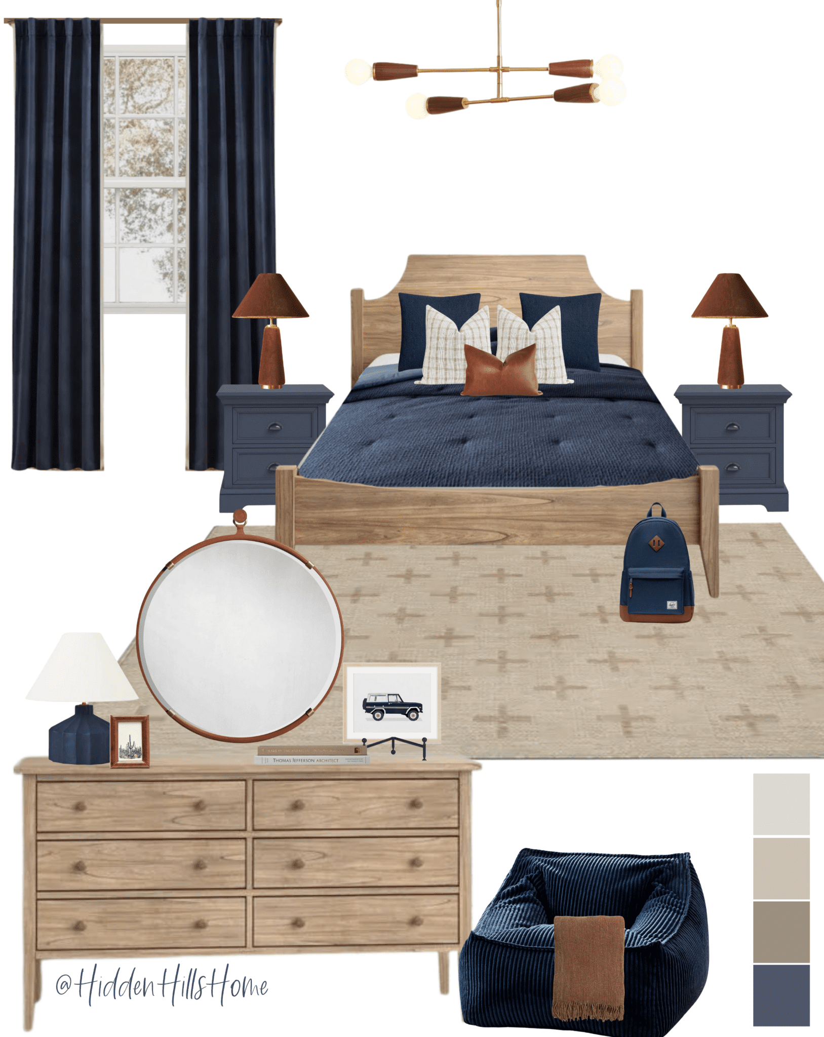 Boy's Bedroom Mood Boards - Hidden Hills Home