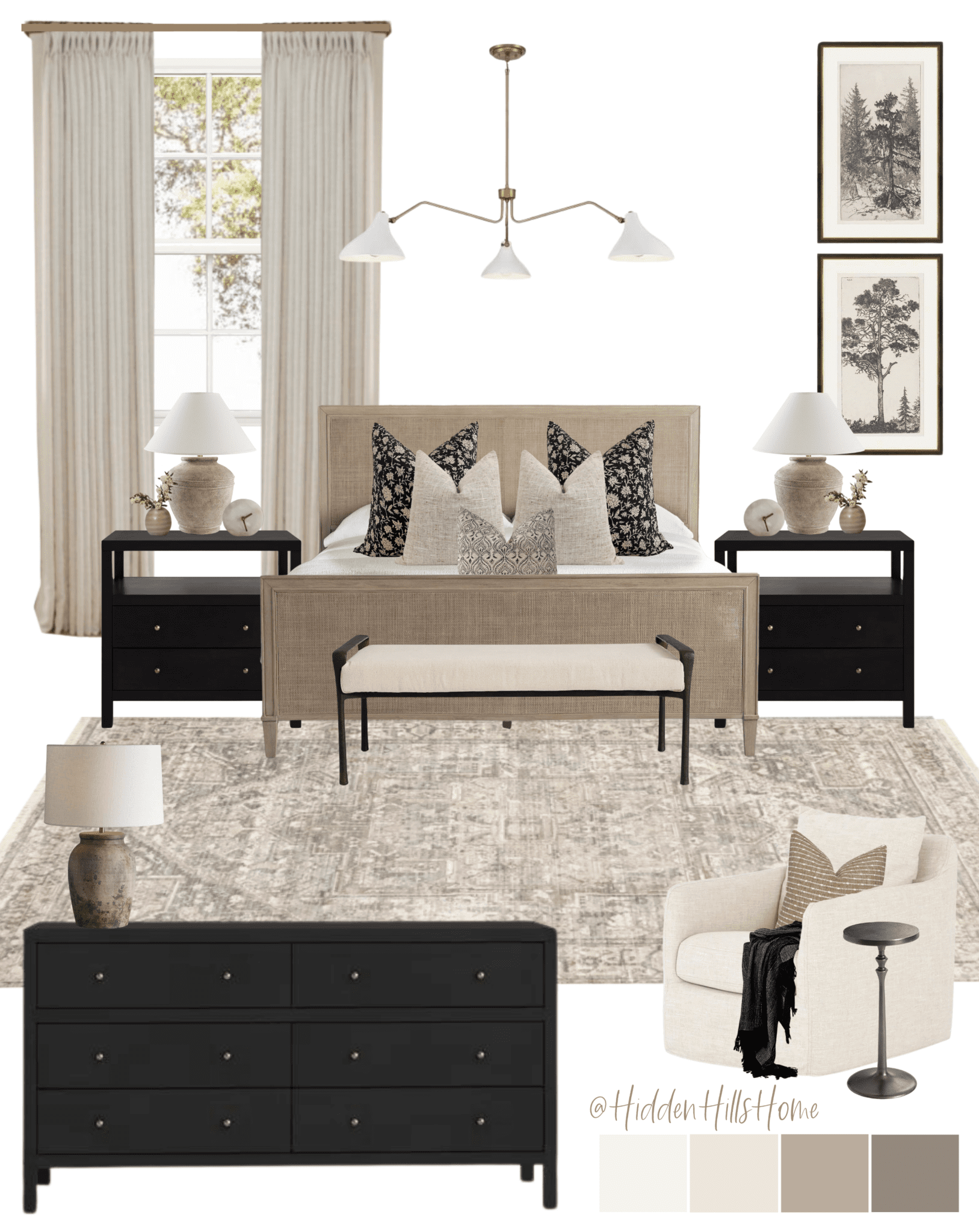 Bedroom Mood Boards - Hidden Hills Home