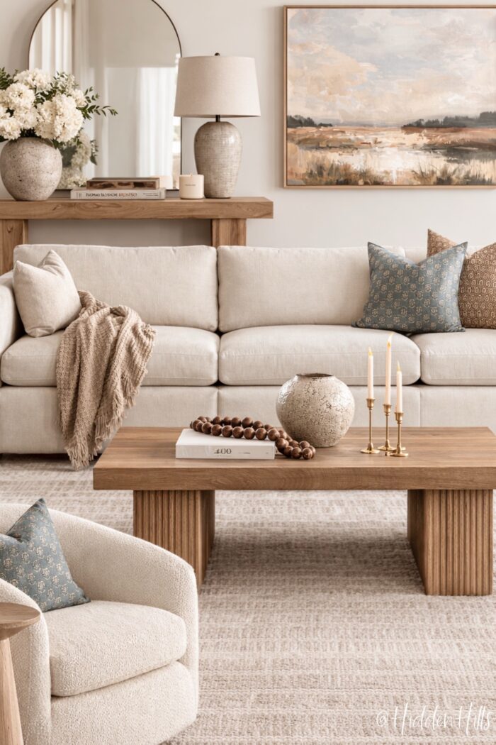 How to Design a Timeless Neutral Living Room using Amazon Decor